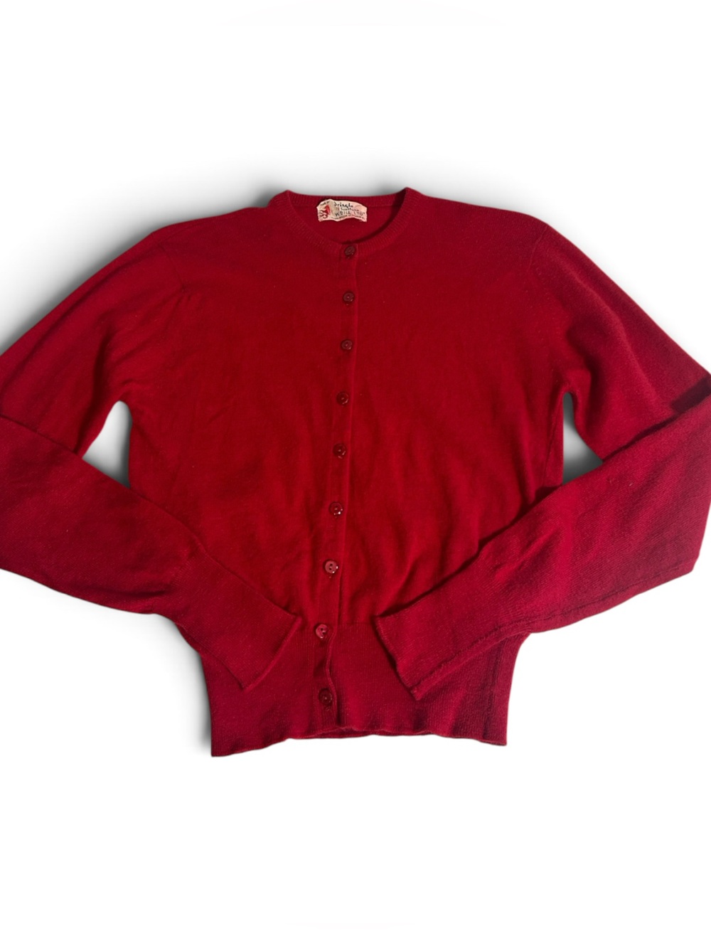 Pringle of Scotland W Bill LTD Vintage Cashmere Red Button-Up Women's Cardigan S